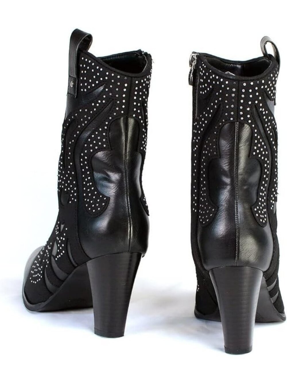 Milwaukee Western Style Boots Studded MBL9429 Black Fashion Casual Womens Size 8 - Picture 6 of 6